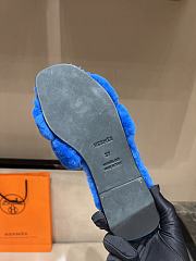Okify Hermes Blue Wool Slides 26540 - 6