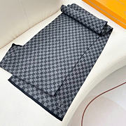 Okify Louis Vuitton Damier Black And Gray Cashmere Scarf 180x32cm - 4
