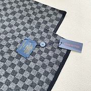 Okify Louis Vuitton Damier Black And Gray Cashmere Scarf 180x32cm - 5