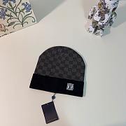 Okify Louis Vuitton Damier Black And Gray Beanie Hat - 1