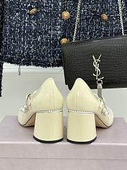 Okify Jimmy Choo White Mary Jane Heels With Pearl - 3