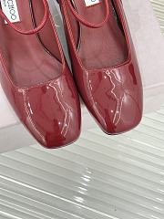 Okify Jimmy Choo Red Mary Jane Heels With Pearl - 3