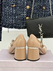 Okify Jimmy Choo Beige Mary Jane Heels With Pearl - 6