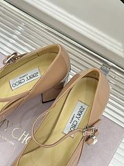 Okify Jimmy Choo Beige Mary Jane Heels With Pearl - 5