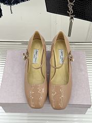 Okify Jimmy Choo Beige Mary Jane Heels With Pearl - 2