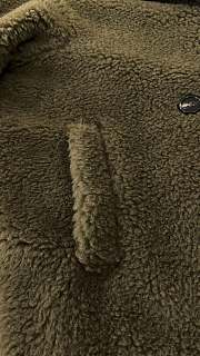 Okify MaxMara Teddy Dark Olive Green Long Coat - 3