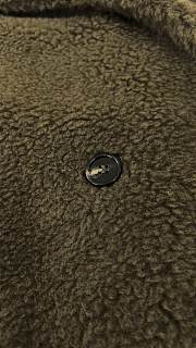 Okify MaxMara Teddy Dark Olive Green Long Coat - 5