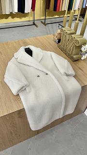 Okify MaxMara Teddy White Long Coat - 4