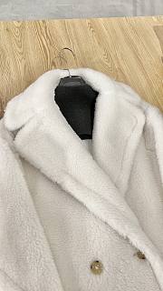 Okify MaxMara Teddy White Long Coat - 3