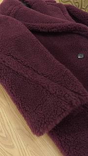 Okify MaxMara Teddy Red Burgundy Long Coat - 4