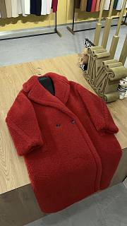 Okify MaxMara Teddy Red Long Coat - 6