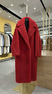 Okify MaxMara Teddy Red Long Coat - 1