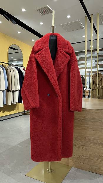 Okify MaxMara Teddy Red Long Coat