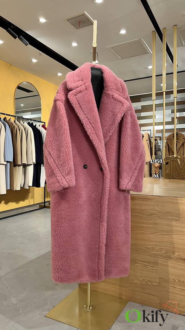 Okify MaxMara Teddy Pink Long Coat - 1