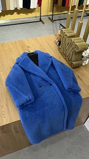 Okify MaxMara Teddy Dark Blue Long Coat - 2