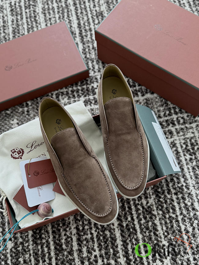 Okify Loro Piana Open Walk Brown Men Loafers  - 1
