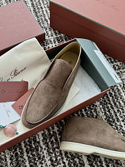 Okify Loro Piana Open Walk Brown Men Loafers  - 6