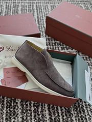 Okify Loro Piana Open Walk Gray Men Loafers  - 4