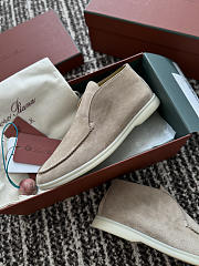 Okify Loro Piana Open Walk Beige Men Loafers  - 5
