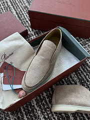 Okify Loro Piana Open Walk Beige Men Loafers  - 4