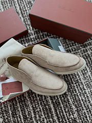 Okify Loro Piana Open Walk Beige Men Loafers  - 3