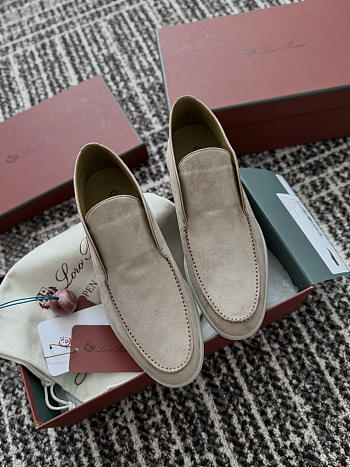 Okify Loro Piana Open Walk Beige Men Loafers 