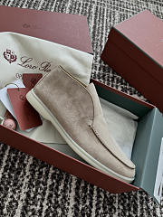 Okify Loro Piana Open Walk Beige Men Loafers  - 2