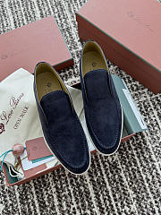 Okify Loro Piana Open Walk Dark Blue Men Loafers  - 1