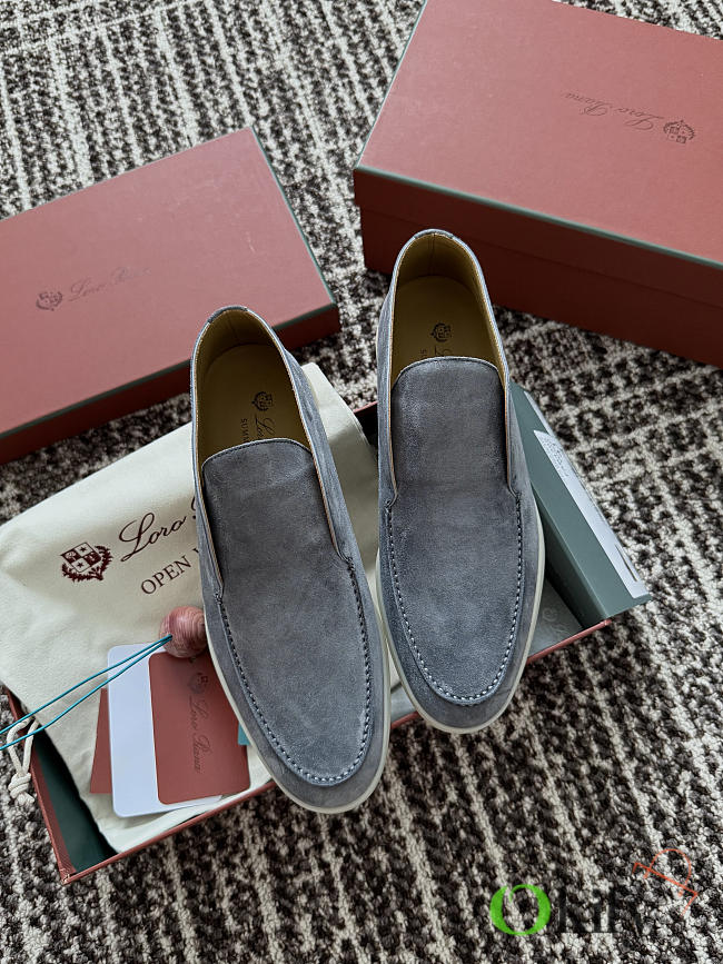 Okify Loro Piana Open Walk Dust Blue Men Loafers  - 1