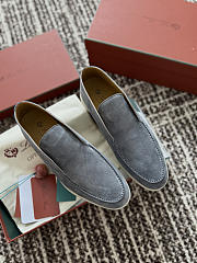 Okify Loro Piana Open Walk Dust Blue Men Loafers  - 6