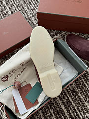 Okify Loro Piana Open Walk Dark Red Men Loafers  - 5