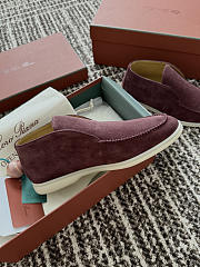 Okify Loro Piana Open Walk Dark Red Men Loafers  - 3