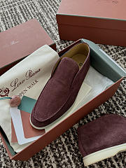 Okify Loro Piana Open Walk Dark Red Men Loafers  - 2