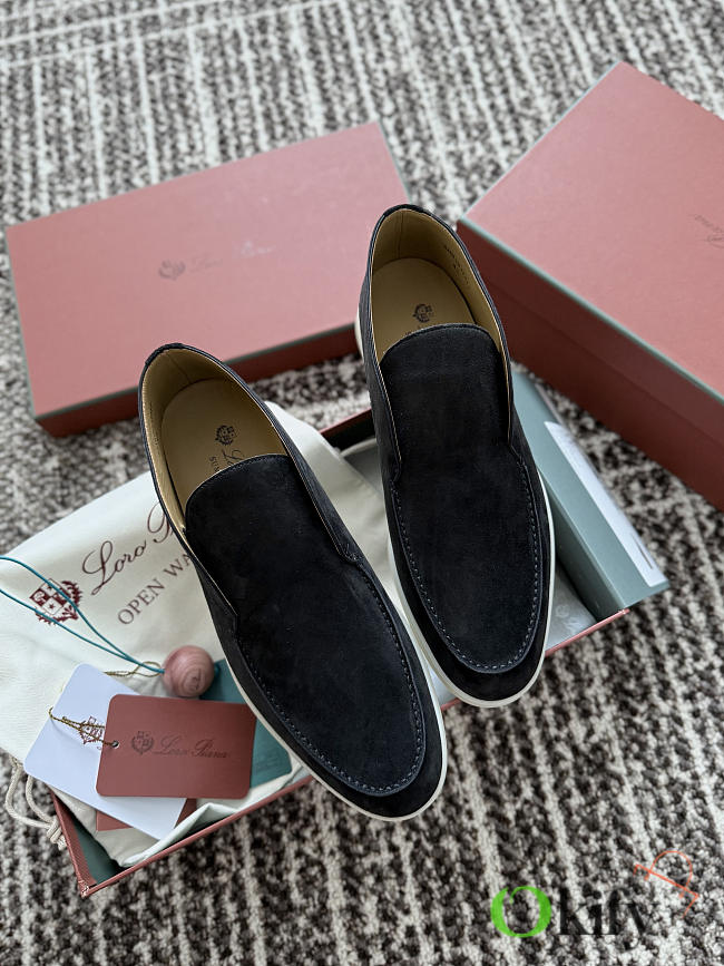 Okify Loro Piana Open Walk Black Men Loafers  - 1