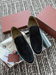 Okify Loro Piana Open Walk Black Men Loafers  - 1