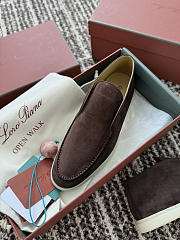 Okify Loro Piana Open Walk Dark Brown Men Loafers  - 6