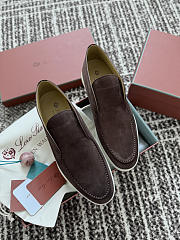 Okify Loro Piana Open Walk Dark Brown Men Loafers  - 1
