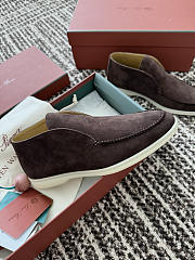 Okify Loro Piana Open Walk Dark Brown Men Loafers  - 3