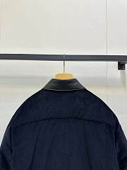 Okify MiuMiu Dark Blue Bomber Jacket With Polo Colar  - 5