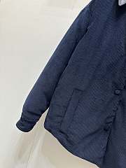 Okify MiuMiu Dark Blue Bomber Jacket With Polo Colar  - 3