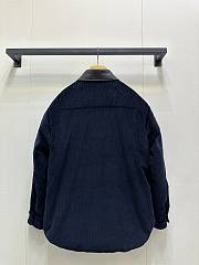 Okify MiuMiu Dark Blue Bomber Jacket With Polo Colar  - 2