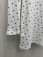 Okify MiuMiu White Floral Long T-Shirt Dress - 3