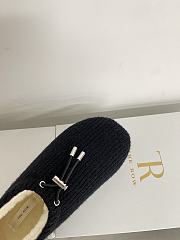Okify The Row Black Knitted Wool Slip-on Loafers - 3