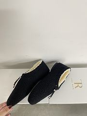 Okify The Row Black Knitted Wool Slip-on Loafers - 4