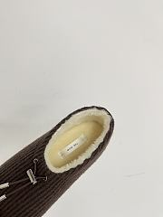 Okify The Row Dark Brown Knitted Wool Slip-on Loafers - 4