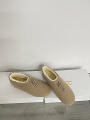 Okify The Row Light Brown Knitted Wool Slip-on Loafers - 1
