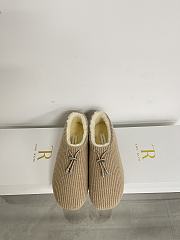 Okify The Row Light Brown Knitted Wool Slip-on Loafers - 6