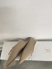 Okify The Row Light Brown Knitted Wool Slip-on Loafers - 4