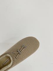 Okify The Row Light Brown Knitted Wool Slip-on Loafers - 3