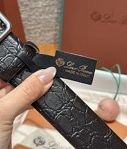 Okify Loro Piana Balloon Dark Brown Men Belt 3.5cm - 3